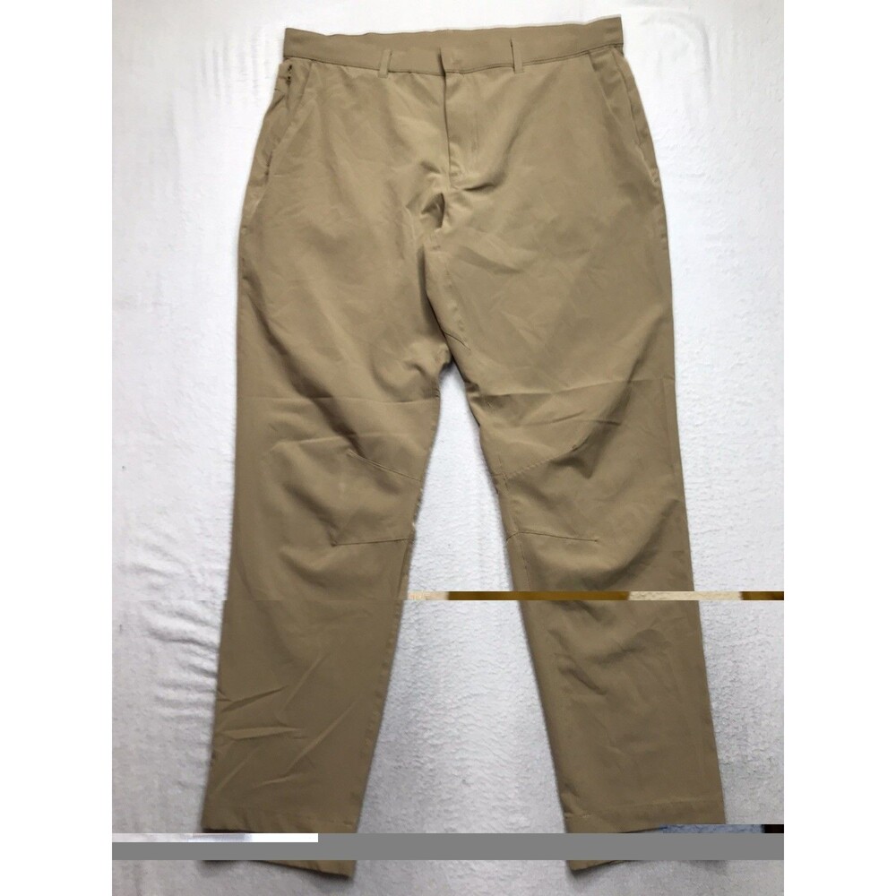 FABLETICS The One Pant Men 36x32 Tan Performance Nylon Stretch Articulated Taper